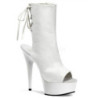 White Leatherette 15 cm DELIGHT-1018 Platform Ankle Calf Boots