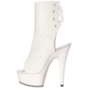 White Leatherette 15 cm DELIGHT-1018 Platform Ankle Calf Boots