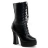 Black Leatherette 13 cm Pleaser ELECTRA-1020 Platform Ankle Calf Boots