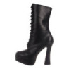 Nero Opaco 13 cm Pleaser ELECTRA-1020 Plateau Stivaletti Donna