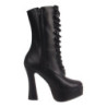 Black Leatherette 13 cm Pleaser ELECTRA-1020 Platform Ankle Calf Boots