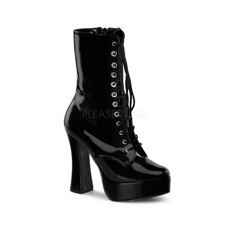 Nero Verniciato 13 cm Pleaser ELECTRA-1020 Plateau Stivaletti Donna