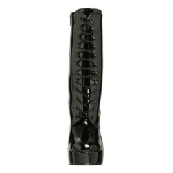 Black Patent 13 cm Pleaser ELECTRA-1020 Platform Ankle Calf Boots