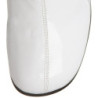 White boots block heel 5 cm - 70s years disco gogo kneeboots patent