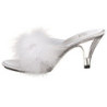 White Feathers 8 cm BELLE-301F High Women Mules Shoes for Men