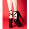 Nero Verniciata 25,5 cm BEYOND-087 tacchi estremi - scarpe décolleté più plateau alto