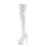 White 15 cm DELIGHT-3000HWR Hologram exotic pole dance overknee boots