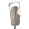 Argento 18 cm Pleaser BEJEWELED-708DM Strass Plateau Tacchi Alti