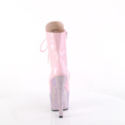 BEJ-1020-7 - 18 cm pleaser high heels ankle boots strass rose