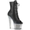 White strass platform 18 cm 1021RS pleaser high heels ankle boots
