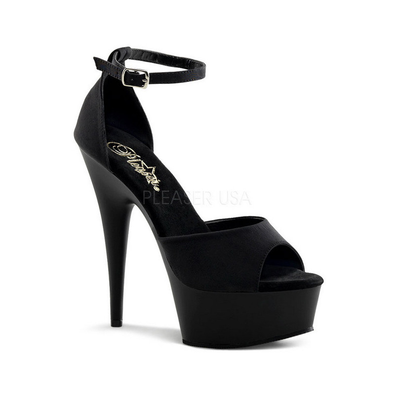 Black 15 cm DELIGHT-618PS Womens Shoes with High Heels