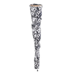 Banconote dollaro 20 cm FLAMINGO-3000DP stivali overknee piattaforma exotic pole
