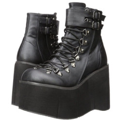 Ecopelle 11,5 cm KERA-21 stivaletti lolita con tacco zeppa