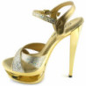 Oro Scintillare 16,5 cm Pleaser ECLIPSE-619G Scarpa Stiletto Alto