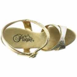 Gold Glitter 16,5 cm Pleaser ECLIPSE-619G Platform Stiletto High Heels