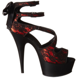Red Satin 15 cm Pleaser DELIGHT-678LC High Heels Platform