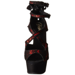 Red Satin 15 cm Pleaser DELIGHT-678LC High Heels Platform