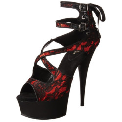 Rosso Raso 15 cm Pleaser DELIGHT-678LC Plateau Tacchi Alti