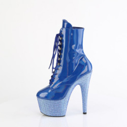 BEJ-1020-7 - 18 cm pleaser stivaletti tacco alto plateau strass blu