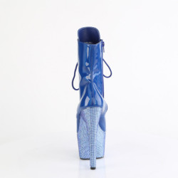 BEJ-1020-7 - 18 cm pleaser stivaletti tacco alto plateau strass blu