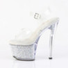 Silver 18 cm SKY-308RSI transparent platform rhinestone high heels