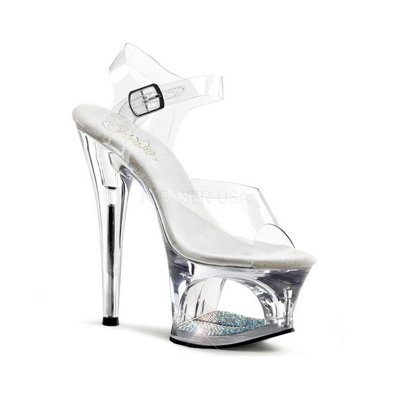 Trasparente 18 cm Pleaser MOON-708DM Plateau Tacchi Alti a Spillo
