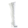White 13 cm SEDUCE-3000WC thigh high stretch overknee boots wide calf