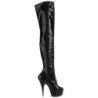 Patent 15,5 cm DELIGHT-3023 Platform Thigh High Boots