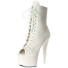 White Leatherette 18 cm ADORE-1021 womens platform soled ankle boots