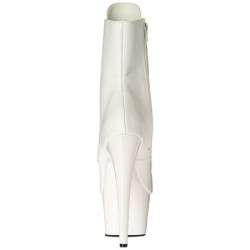 Bianco Ecopelle 18 cm ADORE-1021 stivaletti con plateau suola donna