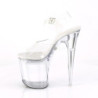 Transparent 20 cm FLASH-808 led platform pole dance high heels shoes