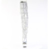 Silver 15 cm DELIGHT exotic overknee boots rhinestone fringes