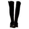 Black boots vinyl 7,5 cm - 70s years style hippie disco gogo overknee boots
