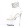 Silver rhinestone 18 cm ADORE-724RS-02 pleaser high heels ankle cuff