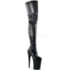 Black Leatherette 23 cm PLEASER INFINITY-4000 Platform Over Knee Boots