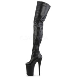 Black Leatherette 23 cm PLEASER INFINITY-4000 Platform Over Knee Boots