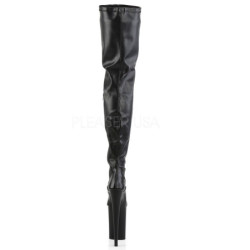 Black Leatherette 23 cm PLEASER INFINITY-4000 Platform Over Knee Boots