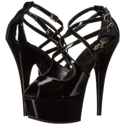 Nero Vernice 15 cm Pleaser DELIGHT-612 Plateau Scarpe Décolleté