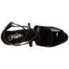 Black Shiny 15 cm Pleaser DELIGHT-612 Platform Pumps