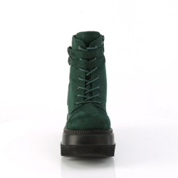 Verde suede 11,5 cm SHAKER-52 demoniacult stivaletti con zeppa e plateau nere