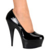 Black Shiny 15 cm Pleaser DELIGHT-685 Platform Pumps