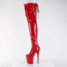 Patent 20 cm FLAMINGO-3850 Red overknee boots with laces