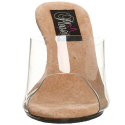 Marrone Trasparente 8 cm BELLE-301 Ciabattina Tacchi Alti