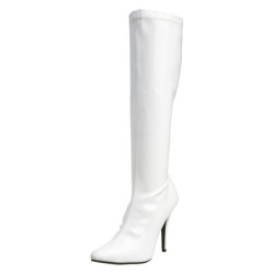 White Shiny patent boots 13 cm SEDUCE-2000 pointed toe stiletto boots