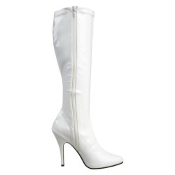 White Shiny patent boots 13 cm SEDUCE-2000 pointed toe stiletto boots