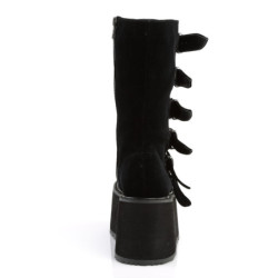 Velvet 9 cm DAMNED-225 calf-high women buckle boots platform black