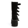 Velvet 9 cm DAMNED-225 calf-high women buckle boots platform black