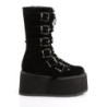 Velvet 9 cm DAMNED-225 calf-high women buckle boots platform black