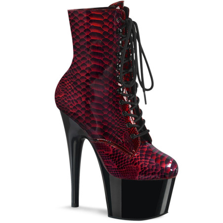 Bordo Snake pattern 18 cm ADORE-1020SP Exotic pole dance ankle boots