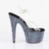 Black 18 cm BEJEWELED-708MS Pole high heels shoes rhinestones platform